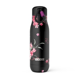 Zoku Vacuum Insulated Stainless Steel 18oz Water Bottle, Midnight Floral…, ZK142