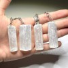 Selenite Crystal Keychain, Selenite Gemstone Keychain - PACK WITH 10