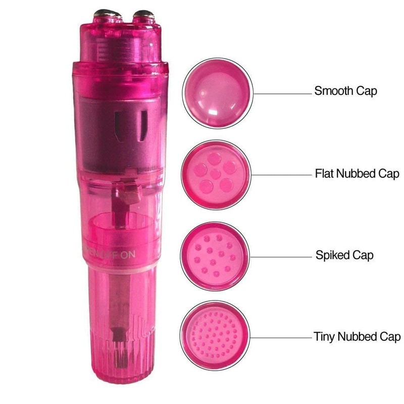 Finever Mini Massager Handheld with 4 Heads Pocket Pen for