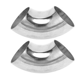Motoforti 2 Pcs 90 Degree Mandrel Bend Elbow Car Modified Exhaust Pipe Tubing Piping 3" Inch OD Thickness 1.5mm/16GA 76x185x1.5mm SS316 Stainless Steel 2pcs
