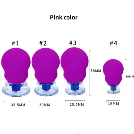 Hunqia 4 pcs set, 5 elements needle magnetic silicone glass cupping device, f...