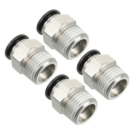 PATIKIL 12mm x 1/2"NPT Male Thread Push to Connect Fittings, 4 Pack Straight Quick Connect Fittings Pneumatic Air Line Fittings Joint Tube Fitting for Air Water