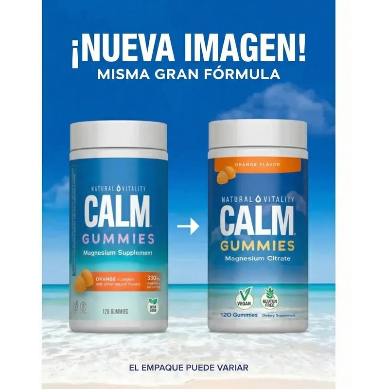 Citrato De Magnesio Calm 120 Gomitas Natural Vitality