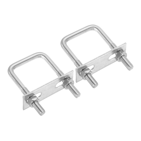 PATIKIL M8x40x65mm Square U-Bolts Kit, 2Set 304 Stainless Steel Square