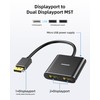 DisplayPort Splitter, 4K@60Hz DisplayPort to Dual displayPort Adapter, Display Port
