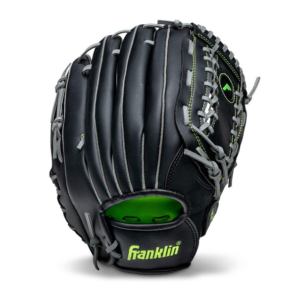 Franklin Sports Baseball + Softball Glove - Fieldmaster Midnight Adult + Youth Baseball Gloves - Infield + Outfield Mitt - Right Hand Throw - 12"