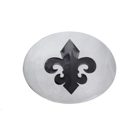 TFJ Men Women Western Fashion Belt Buckle Silver Metal Fleur De Lis Lily Flower French