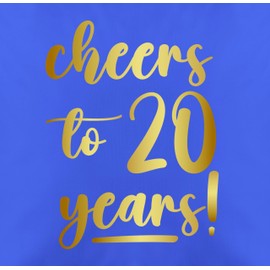Shirtracer Kissenbezug - Kissen - Cheers to 20 Years I 20. Geburtstag Geschenkideen 20 Jährige Geburtstag Geschenk Zwangzigster I 20ter I 20iger - 50 x 50 cm - Blau - 20er Jahre zwanzig Geschenke für