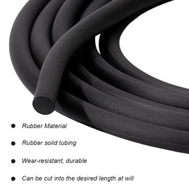 NBEADS 1 Roll 10M/Roll Solid Rubber Cord, 5mm Plastic Rope Hollow Rubber Tubing Cord Round Elastic Cord Beading Crafting Stretch String for Diy Craft Making