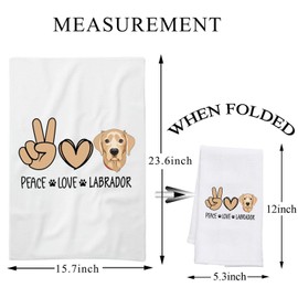 PLITI Labrador Kitchen Towel Labrador Retriever Gift Labrador Lover Gift Peace Love Labrador Gift Labrador Mom Gift (Peace Labrador TWU)