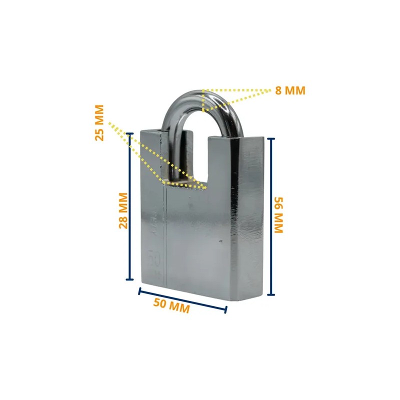 2 Candados Hierro Alta Seguridad 50mm Con Coraza Anti Ganzúa