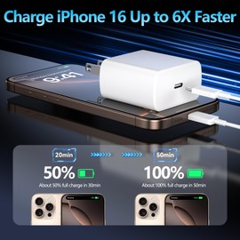 Phone 16 Charger, 45W Super Fast Charging USB C Charger for Phone 16/15 Pro Max 10ft Type C Charger Cord with PD Fast Charger Block for Phone 16/16 Pro/16 Pro Max/16 Plus,i Pad, Galaxy S24/S23