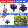 Qualirey 4 Pcs Fly Traps Outdoor Reusable Hanging Fly Jar
