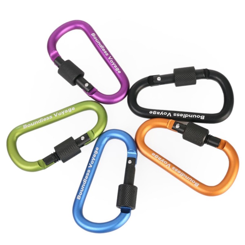 Boundless Voyage 8pcs Outdoor Aluminum D Ring Keychain Camping Carabiners