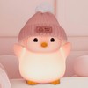 FAMIDUO Penguin Night Light, Cute Pink Penguin Lamp with Knit