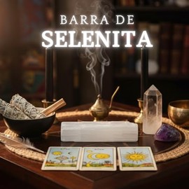 Barra de Selenita Natural en Bruto, Cristal para Limpieza Energética, 115 grms, 10 cm x 2.5 cm, Tamaño Bolsillo, Incluye Bolsa de Tela de Regalo
