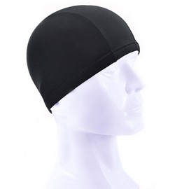 Swim Cap Swim Cap Swimming Hat Adult Trendy High Elasticity Single Line Nylon Non Pinch Unisex Adult Competition Cap Swimming Cap for Spa Pool (Black)