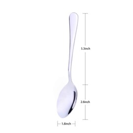 Qinglele 304 Stainless Steel Spoon Set of 6, Soup Spoon, Dinner Spoon, 8.1 inches. 6 Pcs Spoon (6 Pcs, 1)