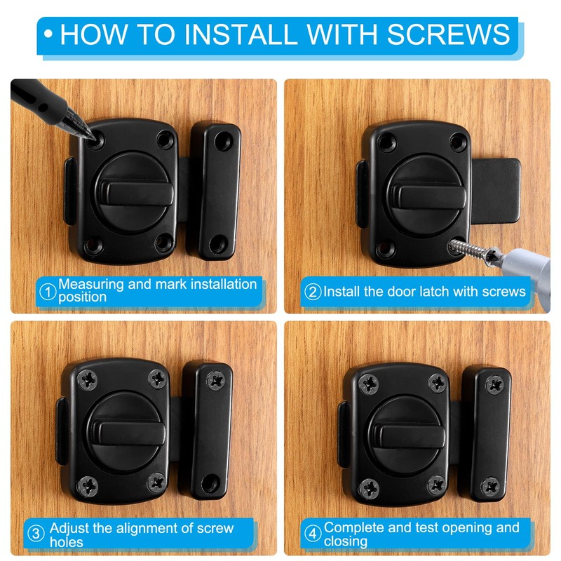 PATIKIL Rotary Bolt Latch, 180 Degree Switch Safety Door Lock