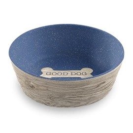TarHong French Oak Wood Bone Pet Bowl for Water and Food, Merge (Bamboo and Pure Melamine), Large, 5 Cup