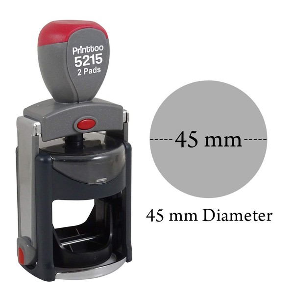 Printtoo Heavy Duty Round Custom Text/Logo Rubber Stamp Self Inking