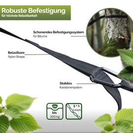 Hammock Camping - Ultralight Outdoor Hammock, Perfect Camping Gifts, Camping Hammock Outdoor, Hammock for 1 Person with Tree Straps + Carabiner