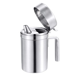 LVOERTUIG Oil Can Stainless Steel Olive Oil Dispensers Bottle, 550ML Oil Dispenser Pot Leak Proof Oil Salad Storage Oil Bottles Oil Container with Lid for Kitchen Cooking BBQ