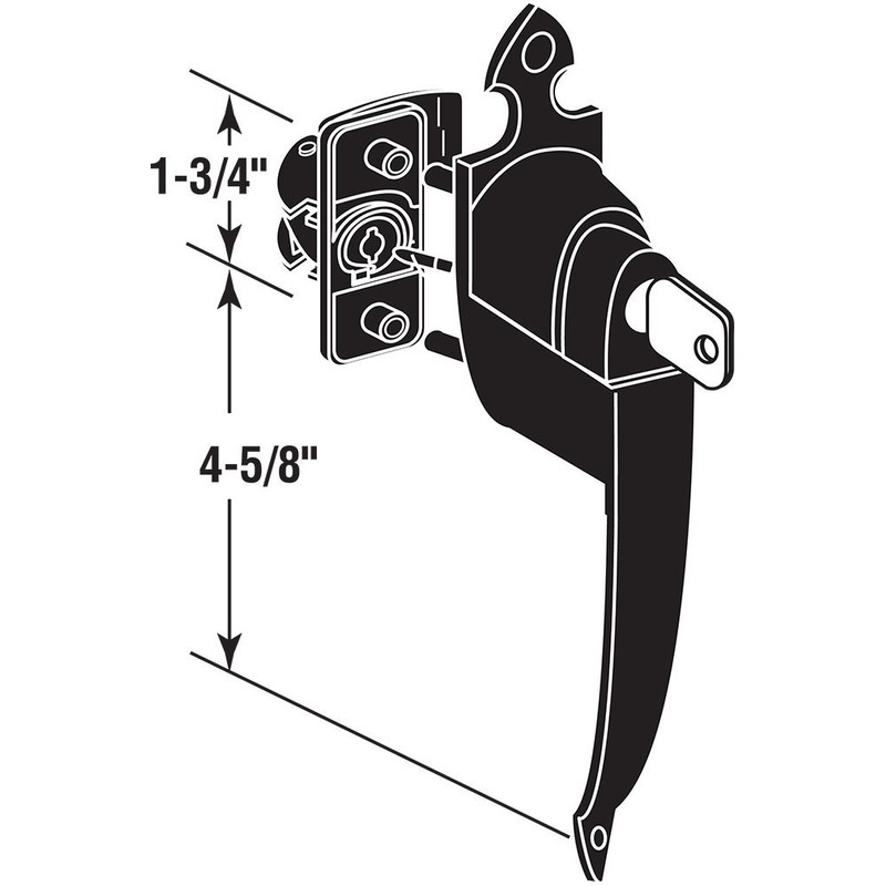 Prime-Line K 5080 1-3/4 In., Black, Colonial Push Button Lock