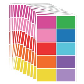 Vuzvuv 250 Pieces Colored Label Sticker in 10 Colors,3 x 2 Inch Self-Adhesive Color Coding Labels for Inventory School Classrooms Offices（Rainbow Series）