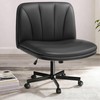 Prime Criss Cross Office Chair, Comfy Wide PU Leather Armless