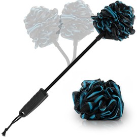 Vive Bendable Loofah on a Stick with Long Handle - Body Exfoliator Luffa & Long Handled Sponge - Back Scrubber & Bath Brush Lufa for Shower, Women, Men, Elderly - Handheld Loofa & Wall Hook Included