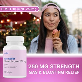 Curist Gas Relief Simethicone 250 mg Softgels (300 Count) - Digestive Relief, Bloating Relief & Anti Flatulence Gas Pills for Adults aids Gas and Bloating Relief (300 Soft gels)
