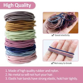 Hanyousheng Pack of 200 Girls Hair Bobbles, 4.5 cm Braid Bobbles Girls, Without Metal Hair Bobbles, Multicoloured Hair Bands, Ponytail Holder, Hair Accessories, 2 mm Elastic Hair Bobbles for Girls,