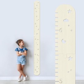 Wooden Growth Chart for Kids,Height Chart for Boy Girls,Measuring Board for Kids Height,for Child's Room,Nursery Decor Decoration Wall Art (Wood color)