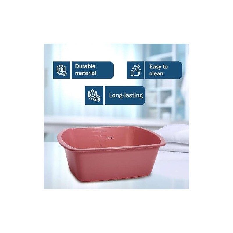 Lavabo de plástico, paquete de 2 – Tina rectangular de