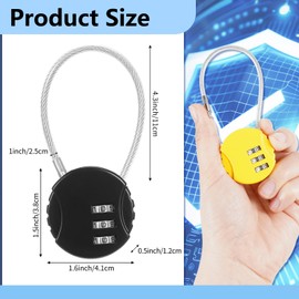 Moxweyeni 16 Pack Combination Lock 3 Digit Small Combo Luggage Number Cable Padlock Outdoor Waterproof Resettable Lock for School Gym Locker Travel Backpack Suitcase Storage (Assorted Color)