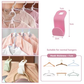 Pinrolla 100 PCS Clothes Hanger Connector Hooks Kit 5 Colours Hangers for Clothes Space Savers Coat Hangers Space Saving Hanger Hooks Clothes Hooks for Wardrobe Storage