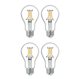 (4 Bulbs) GE Relax LED A19 Dimmable HD Light Bulb, 800 lumens, 60 watt Replacement Using only 8.5 watts, Asterisk Filament, Exceptional Color Contrast and Boldness LED Light Bulb