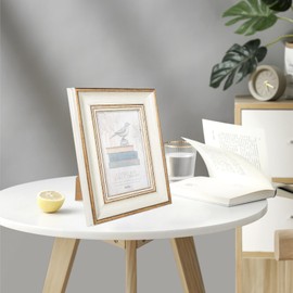 Scarlume 4x6 Picture Frame Photo Frame Rustic Picture Frame with real glass for Wall and Tabletop (White, 4x6-1PCS)