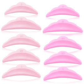 20 Pcs Reusable Silicone Glueless Lash Lift Shields,5 Sizes Lash Lift Rods, Soft Lash Lift Pads for Eyelash Perm Lamination(Hot Pink+Rose)