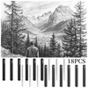 Pack of 18 Square Compressed Charcoal Pencils Compressed Graphite Material