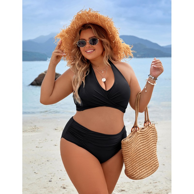 Blooming Jelly Womens Tummy Control Swimsuits Push Up High Waisted