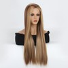 VOKEYLA Synthetic Lace Front Wigs For Women Stripe Highlight Honey
