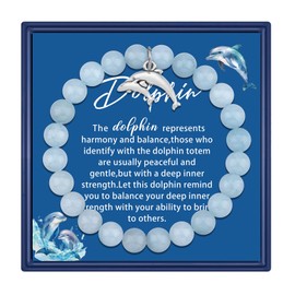 Fullrainbow Dolphin Bracelet for Women Dolphin Gifts for Women Dolphin Lover Gifts Dolphin Jewelry Dolphins Merch Dolphin Gifts (Blue Dolphin Bracelet)