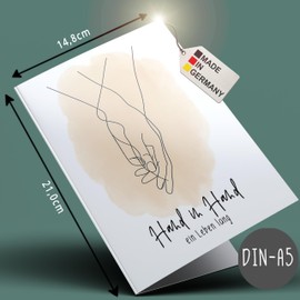 myDreamwork® XL Wedding Card DIN A5 - Greeting Card Wedding with Wedding Dress & Suit - Card for Wedding Including Envelope - Loving Greeting Card for Bride and Groom - Made in Germany