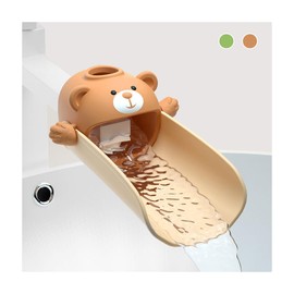 Faucet Extender for Toddlers, Kids Sink Extender for Bathroom, Hand Washing Extension God Silicone Cartoon Temperature-Sensitive Anti-Scald Anti-Splash Water (Brown)