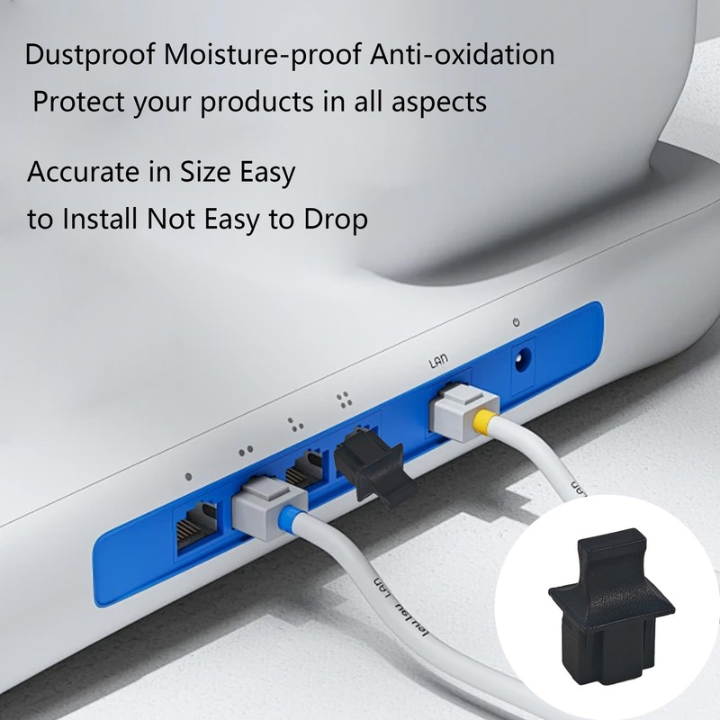 PDETVEO 20PCS RJ45 Port Dust Covers, Plastic Network Protector Caps