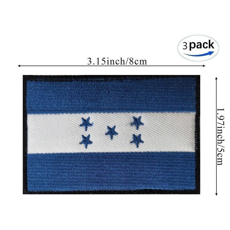 JAVD 3 Pack Honduras Flag Patch Honduras Flag Embroidery Patch