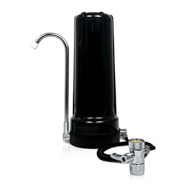 EXPRT MR-1030 Countertop Water Filter, 5-Stage Faucet Purifier with Coconut Carbon & KDF-55 for Clean, Healthy Drinking Water, Easy Install Filter, Reduces 99% Chlorine, Lead, Heavy Metals - Black