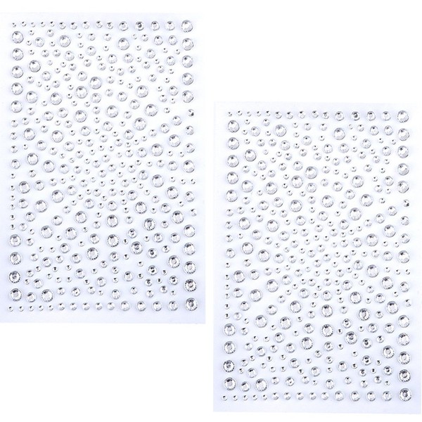 eBoot 650 Pieces Self Adhesive Bling Rhinestone Stickers (Clear)
